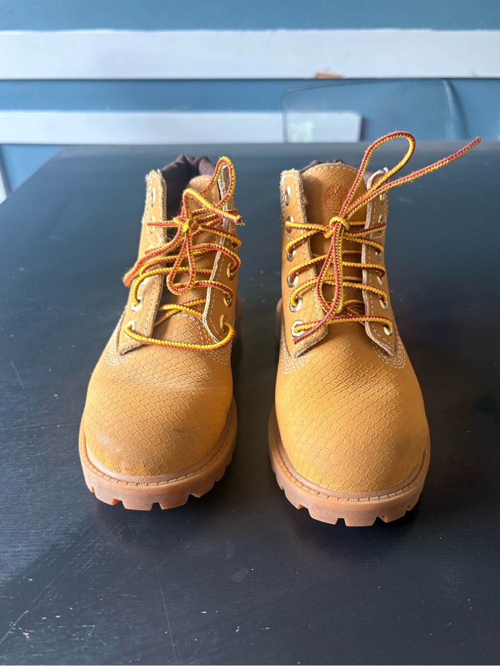 Kids Wheat Yellow Lace-Up Timberland Boots
